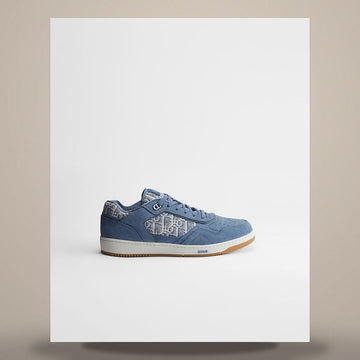 Dior B27 Uptown Low-Top Sneakers Light Blue Suede Calfskin & Light Blue Oblique Jacquard 3SN272AED_H513 158758754 [P]