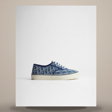 Dior Riviera Saltwind Sneakers Blue Sponge-Effect Oblique Denim 158758764 [P]