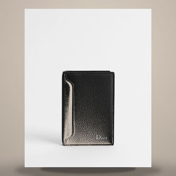 Dior Arch 2-Fold Card Holder Black Grain Calfskin 2LLCH204MAR_H00N 158759894 [P]