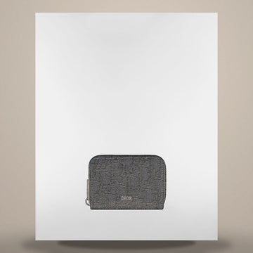 DIOR Reißverschluss-Münzgeldbörse Schwarz Oblique Jacquard 158759896 [P]