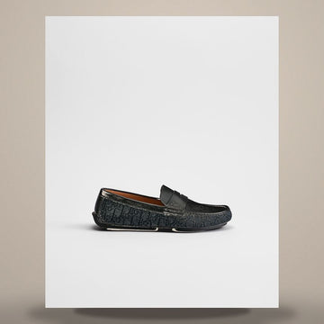 DIOR Lodi Loafer aus schwarzem Glattleder und schwarzem Oblique Jacquard 3LO209ADM_H969 158759949 [P]