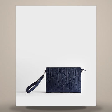 DIOR A5 Dreieckstasche in Navy Blau aus Gravitaleder 158760055 [P]