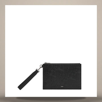 DIOR A5 ポーチ ブラック グラビティ レザー & ブラック グレイン カーフレザー 158760057 [P]
