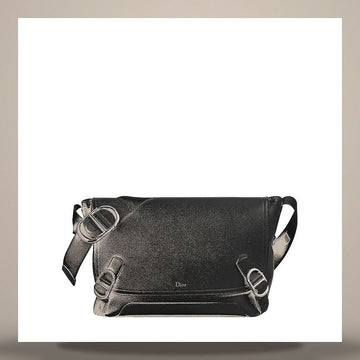 DIOR Jet Flap Strap Bag Medium Schwarz Geprägtes Kalbsleder 158760138 [P]