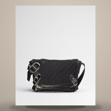 Dior Jet Flap Messenger Bag Medium Black Oblique Jacquard 158760140 [P]