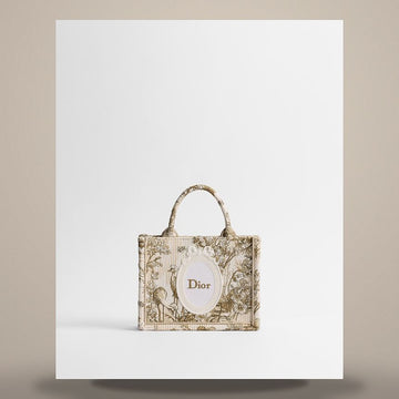Dior Riviera Book Tote Strap Bag Mini Beige Multi-Color Tuileries Floral Garden Embroidery & White Medallion (21 x 16 x 6.5cm) S5584OEUQ_M10 158760149 [P]