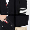 THOM BROWNE Kabelstrickjacke mit schrägem Ärmel 158760345 [P]