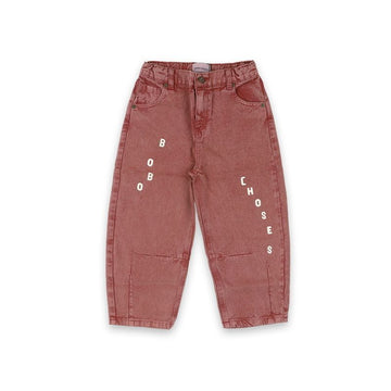 Bobo Choses Kids Logo Printed Denim Pants (Brick Red) B225AC080 211 147640975 [P]