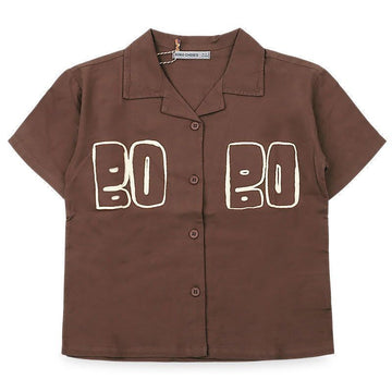 BOBO CHOSES Kinder Logo Woven T-Shirt (Braun) B126AC141 211 154050580 [P]