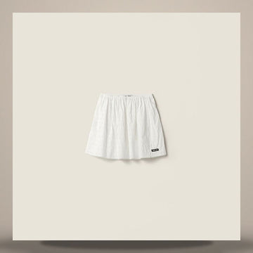 Miu Miu Slub Eyelet Poplin Skirt 158796257 [P]