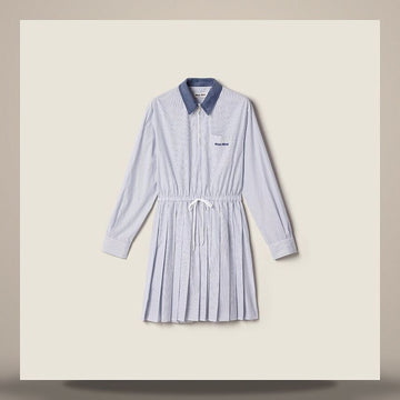 Miu Miu Striped Poplin Dress 158796306 [P]