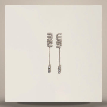Miu Miu Crystal Decorated Pendant Earrings 158799358 [P]