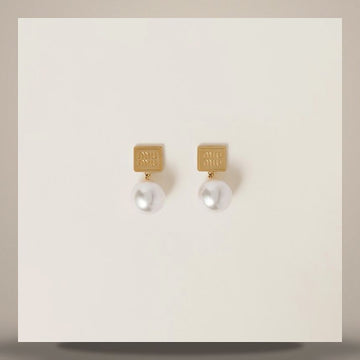 Miu Miu Metal and Imitation Pearl Earrings 5IO132_2F89_F0SAJ 158799379 [P]