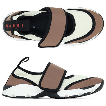 MARNI 26SS ホワイト ライトブラウン ライクラ メリージェーン ランニング スニーカー SNZW020602 P7613 ZP082 158799984 [P]