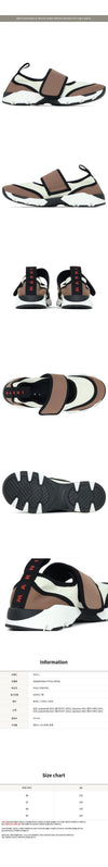 MARNI 26SS ホワイト ライトブラウン ライクラ メリージェーン ランニング スニーカー SNZW020602 P7613 ZP082 158799984 [P]