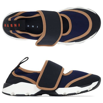 MARNI ダークブルー ブラック ライクラ メリージェーン ランニング スニーカー 158799996 [P]