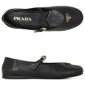 Prada Black Nappa Ballerina Flat Shoes 158800337 [P]
