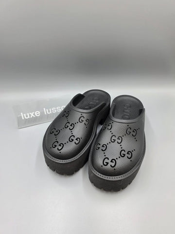 GUCCI Damen Perforierte G Plattform Sandalen Schwarz 663577 158802359 [P]
