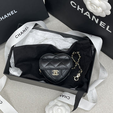 CHANEL Heart Charm Bag Mini Black with Gold Hardware AP4838 158803754 [P]