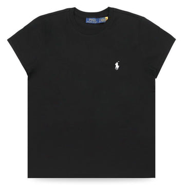 POLO RALPH LAUREN 女性ポニー刺繍ロゴ半袖シャツ(ブラック) 211B14605 033 153080380 [P]