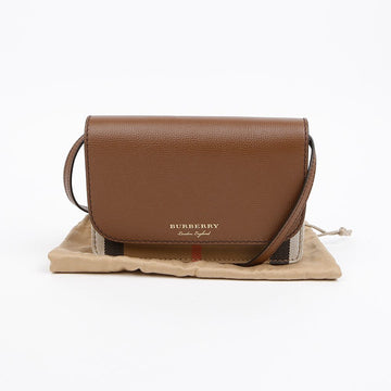 Burberry New Hampshire House Check Crossbody Bag Tan 158542343 [P]