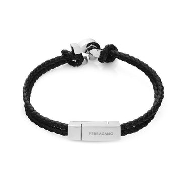 SALVATORE FERRAGAMO ブレスレット ブラック レザー メンズ 157314631 [P]