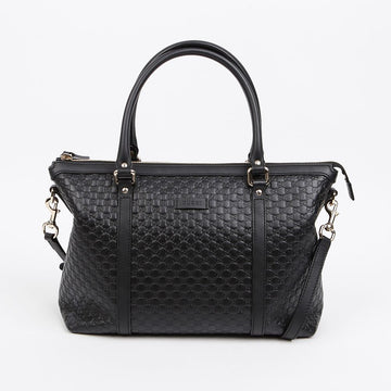GUCCI Mikrosima Leder Tote Bag Schwarz 158639616 [P]