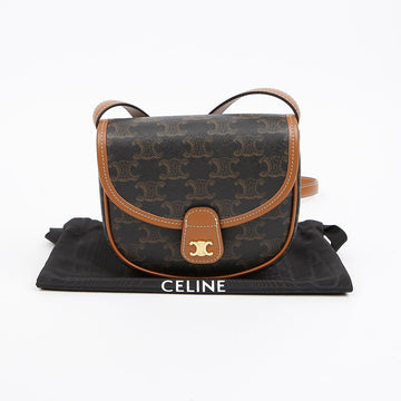 Celine Mini Triomphe Canvas Calfskin Shoulder Bag 158641893 [P]