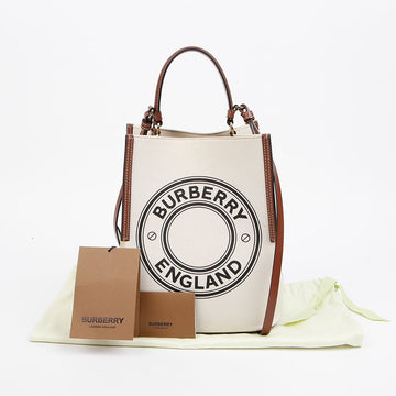 BURBERRY スモール コットン キャンバス ペギ バケット トート ショルダーバッグ 158665167 [P]