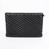 SAINT LAURENT カサンドラ マトレーゼ キルティング レザー ドキュメント ホルダー ブラック ゴールド金具 158672860 [P]