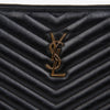 SAINT LAURENT カサンドラ マトレーゼ キルティング レザー ドキュメント ホルダー ブラック ゴールド金具 158672860 [P]