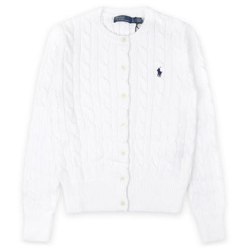 POLO RALPH LAUREN Frauen gesticktes Logo Kabelstrick Cardigan (Weiß) 211971868 007 150429783 [P]