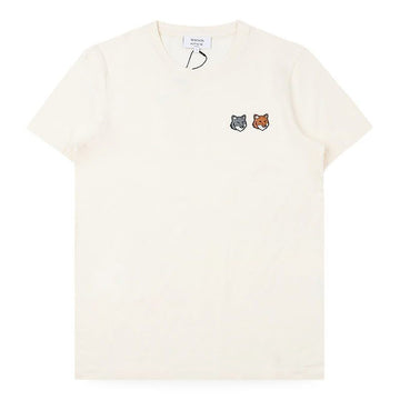 MAISON KITSUNE ダブルフォックスヘッドパッチ半袖(ラテ) OW011CFKJ7026 P702 155292991 [P]