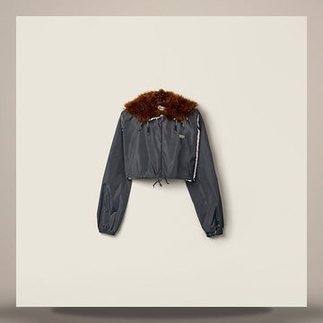 MIU MIU Funktionsmaterial und Shearling Windbreaker 158813344 [P]