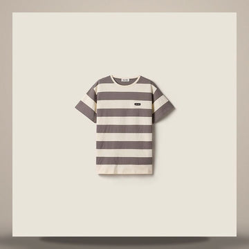 Miu Miu Striped Jersey T-Shirt 158813425 [P]
