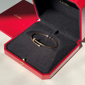 Cartier Juste un Clou Bracelet Small Semi Pavé 16 Rose Gold 158813679 [P]