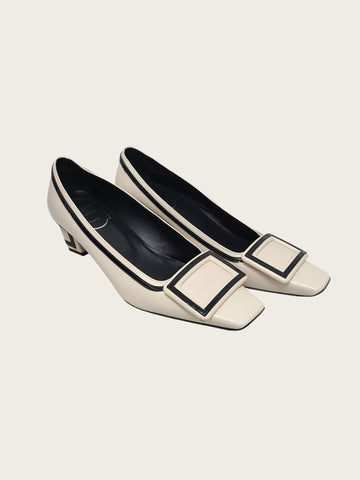 ROGER VIVIER Weiße und schwarze Ballerinas 158814026 [P]