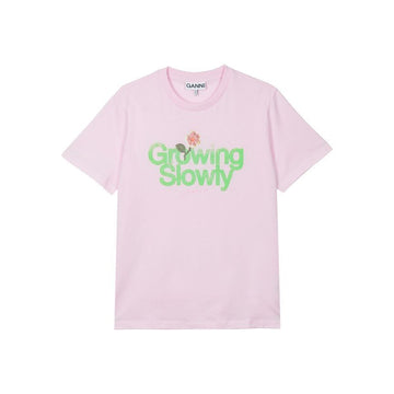 GANNI Damen Basic Baumwoll T-Shirt Pink A1050191-868 153849102 [P]