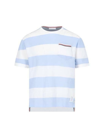 THOM BROWNE Rugby-Streifen T-Shirt mit RWB-Trimm 141548505 [P]