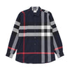 Burberry Check Poplin Stretch Cotton Shirt Navy 158542401 [P]