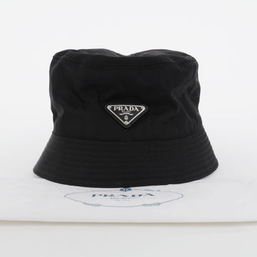 PRADA リナイロン三角ロゴブラックバケットハット 158665539 [P]