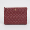 CHANEL CC クラシック キャビア ミディアム クラッチ レッド ゴールド金具 A82545 158672867 [P]