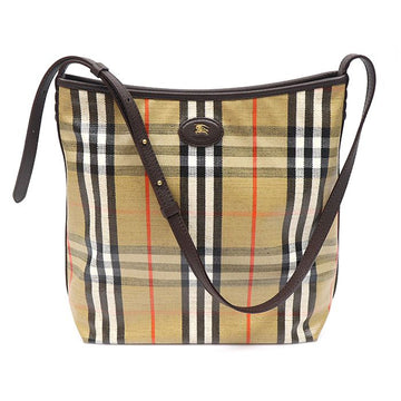 BURBERRY Beige beschichtete Jacquard-Tcheck kleine Highland Schultertasche 81122611 158817211 [P]