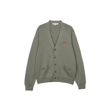 MAISON KITSUNE メンズ・ウィメンズ フォックス ヘッド メリノ レギュラー カーディガン ローレル グリーン PM00501KT1181-P131 144106731 [P]