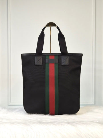 GUCCI Web GG Dreilinien Canvas Tote Bag (631245) 158818094 [P]