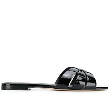 SAINT LAURENT Tribute Flache Mule aus Lackleder (571952 B8I00 1000) 75838809 [P]