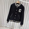 Celine Textured Wool Teddy Varsity Bomber Jacket Black 52 158843980 [P]