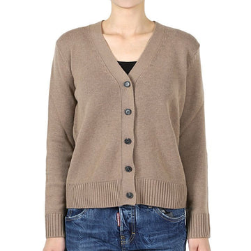 MaxMara Women's Elbow Logo V-Neck Cardigan (Camel) 2529346021600 002 141645415 [P]