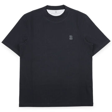 Brunello Cucinelli Men's Logo Printed T-Shirt (Navy) M0B138440 CD361 153186238 [P]
