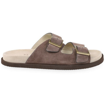 Brunello Cucinelli Men's Suede Buckle Sandals (Mud) MZUSOLY235 CAY70 155585326 [P]